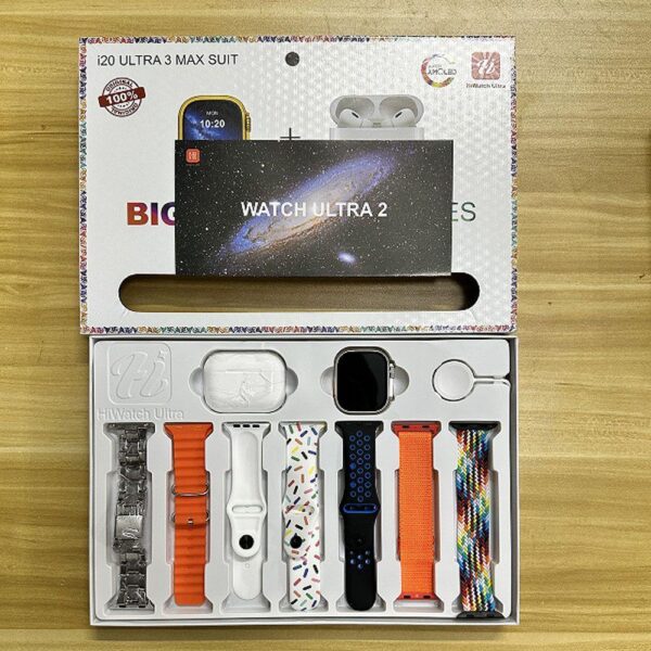 2024 new Huaqiangbei S9ultra smart watch running bracelet free headphones + 7 watches Belt 10 in 1 set - Image 3