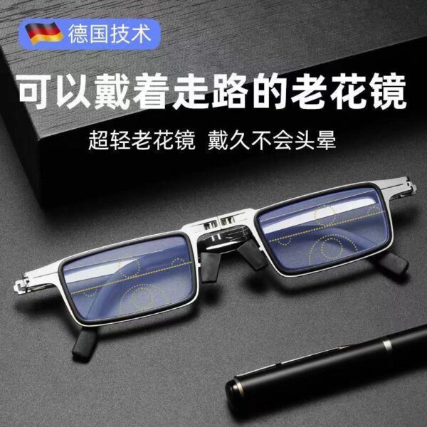 Factory direct sales folding presbyopia glasses cross-border high-definition anti-blue light high-end portable ultralight folding old The new style of flower glasses