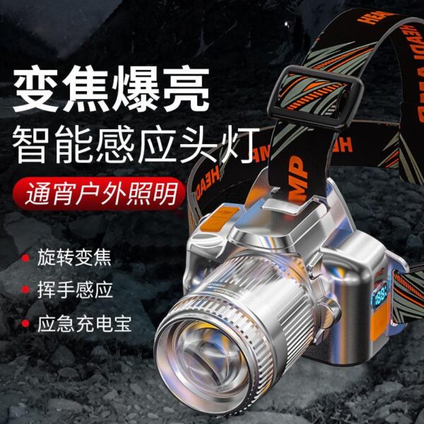 White laser induction camera headlamp charging outdoor night fishing long-range shooting ultra-bright long-lasting head-mounted lighting mine lamp - Image 3