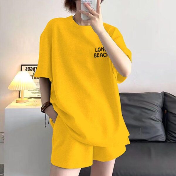 100 pure cotton set women's 2023 summer new loose Korean version fashion casual short-sleeved T-shirt shorts two-piece set sports