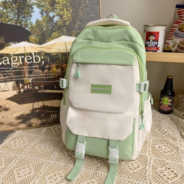 Schoolbag campus style Internet celebrity girl junior high school student high school large capacity backpack small fresh student colour contrast backpack