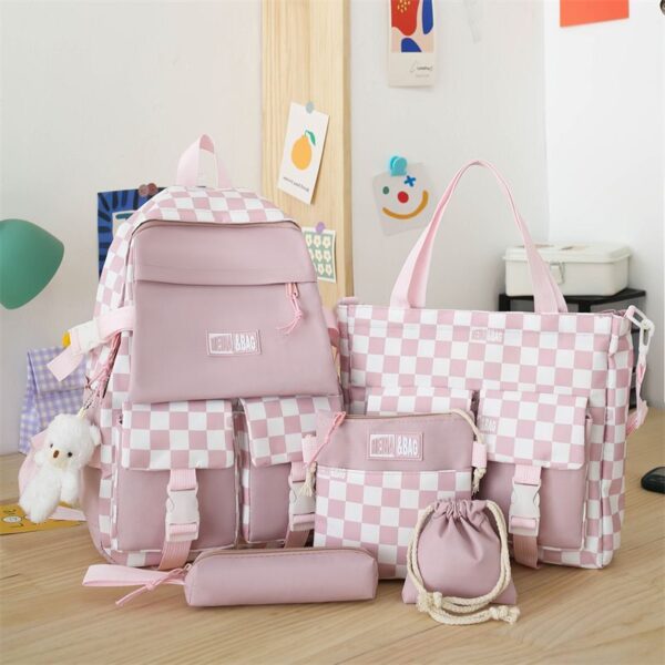 Schoolbag campus style Internet celebrity girl junior high school student high school large capacity backpack small fresh student colour contrast backpack - Image 4