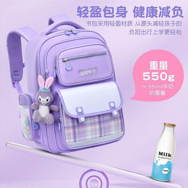 Schoolbag girl primary school student new grade one or four girl schoolbag waterproof load-reducing large capacity children Back-protecting backpack - Image 2