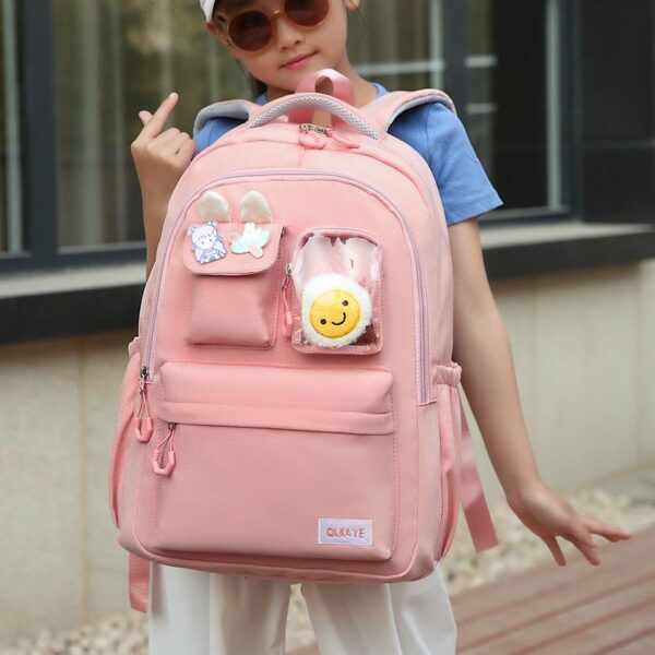 Backpack children's high-quality light luxury large-capacity backpack junior high school cute rabbit multi-pocket backpack