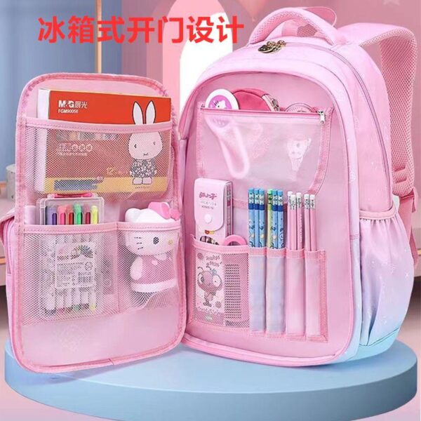 Children's primary school students schoolbag girls one, two, three to six grade girls ultra-lightweight backpack back protection load-reducing backpack