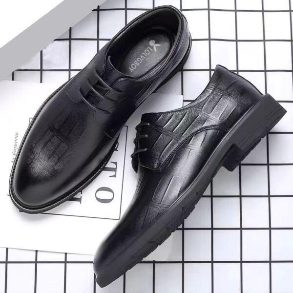 Real soft leather new leather shoes men's soft sole soft surface casual business formal men's British breathable groom wedding shoes - Image 3