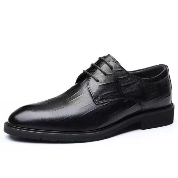 Real soft leather new leather shoes men's soft sole soft surface casual business formal men's British breathable groom wedding shoes - Image 2