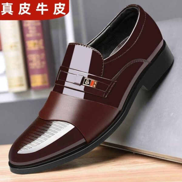 Genuine leather and cowhide men's shoes fashion versatile soft sole casual leather shoes business formal leather shoes youth work trend leather shoes - Image 2