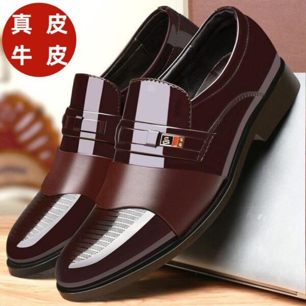 Genuine leather and cowhide men's shoes fashion versatile soft sole casual leather shoes business formal leather shoes youth work trend leather shoes