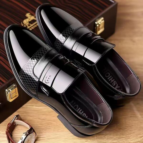 Hot-selling in the store] [Genuine leather cowhide] Invisible inner height-enhancing men's leather shoes men's joint youth business leather shoes British young people - Image 4